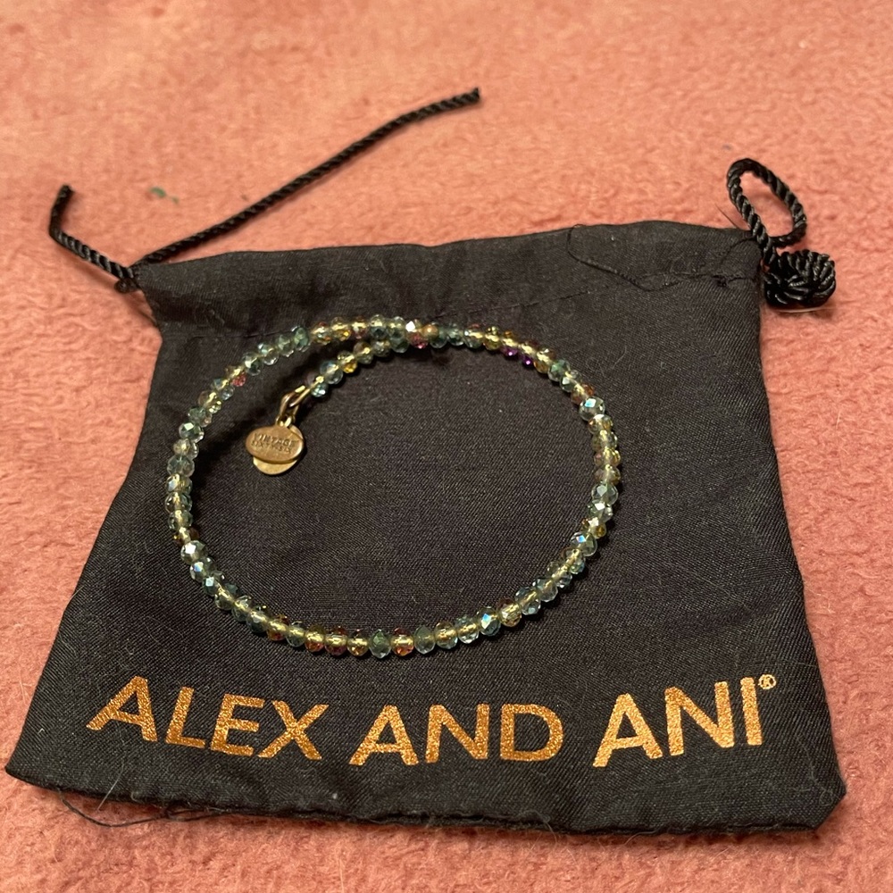 Alex and Ani blue beaded wrap bracelet.
